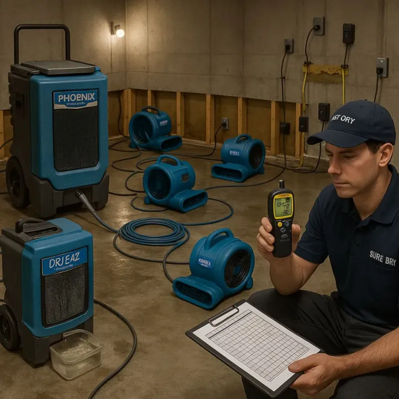 Structural Drying and Dehumidification process in Kilmarnock, VA